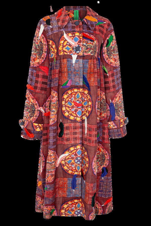 Rianna Nina Kipos Dyo Embroidered Coat Fedora