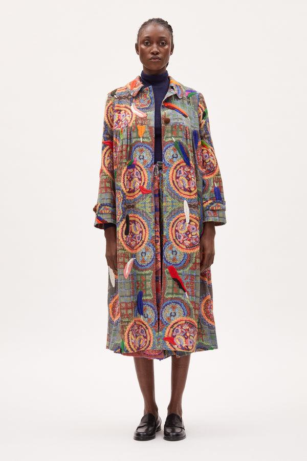 rianna nina Kipos Dyo Embroidered Coat Fedora