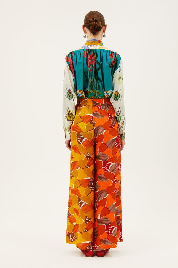 Rianna Nina One-of-a-kind Flared Leg Pants Silk