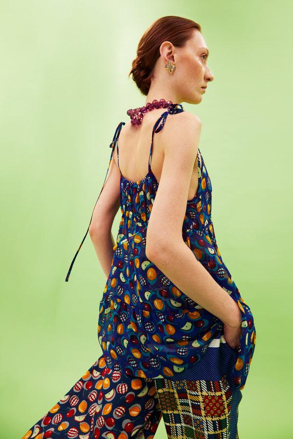 rianna nina One-of-a-kind Volant Top Silk