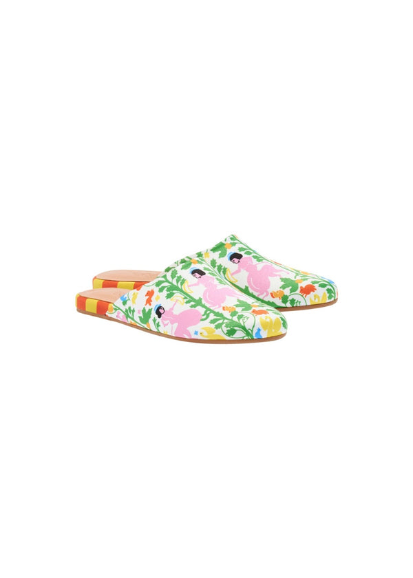 rianna nina The Benaki Slipper Kiknos White
