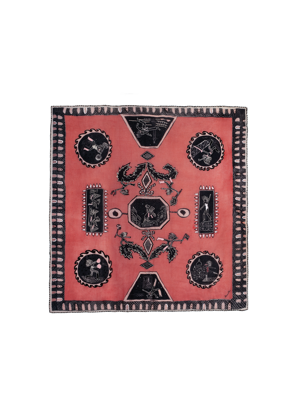 rianna nina Tependris Embroidered Wool Scarf Olympic Pink