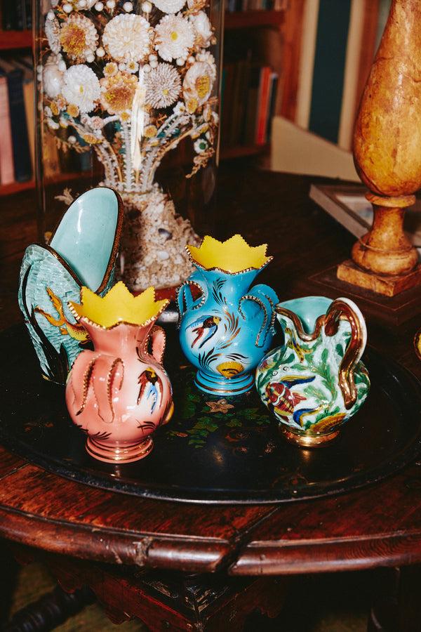 Rianna Nina Vintage Home Vallauris 60's Ceramic Vase Turquoise