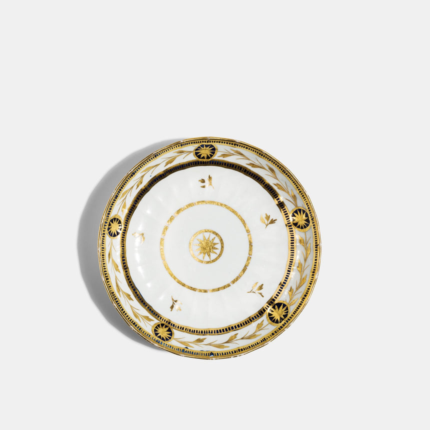 richard brendon Chamberlain and Worcester Saucer c.1800 and Gold Reflect Teacup