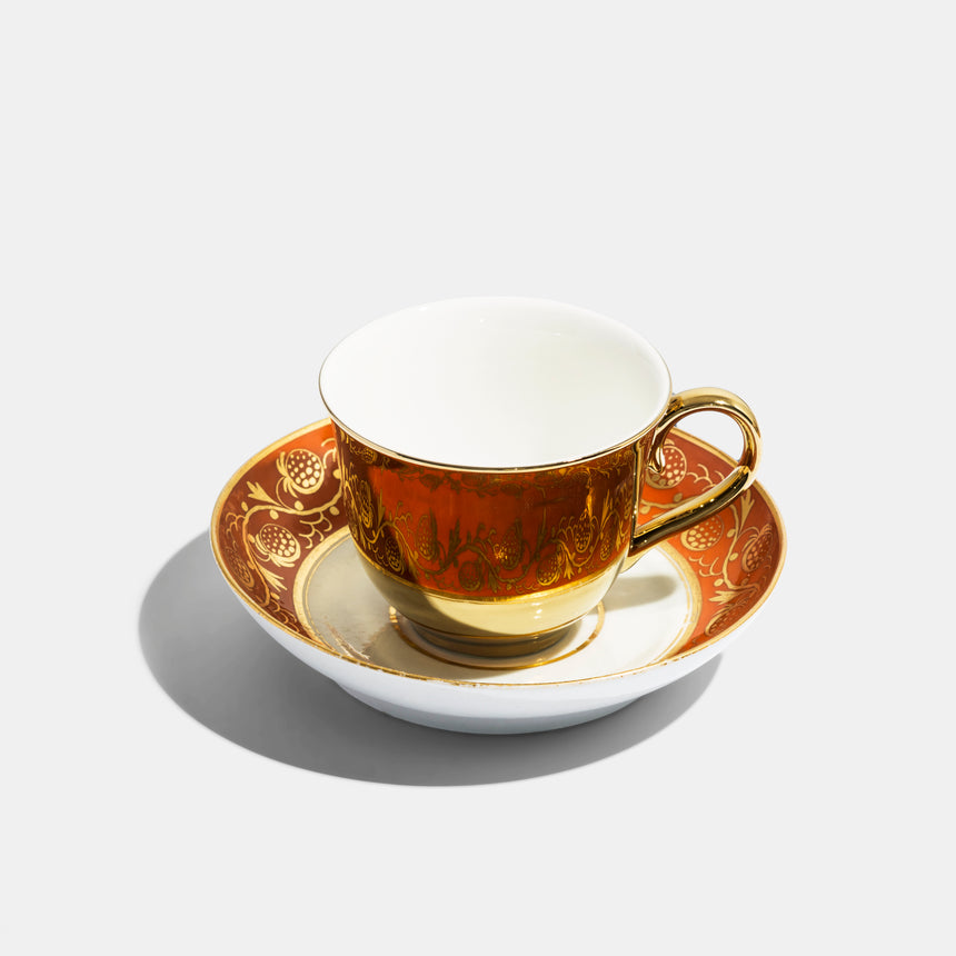 Richard Brendon Flight And Barr Saucer C.1810 And Reflect Gold Teacup