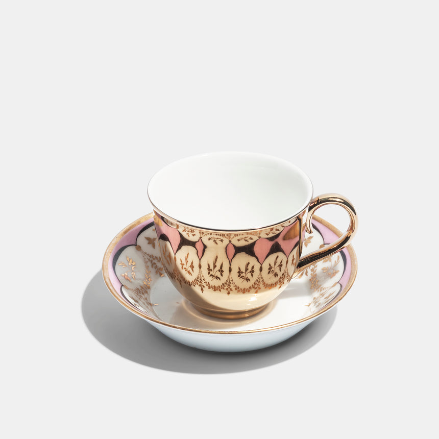 Richard Brendon Maker Unknown Saucer C.1800 And Gold Reflect Teacup
