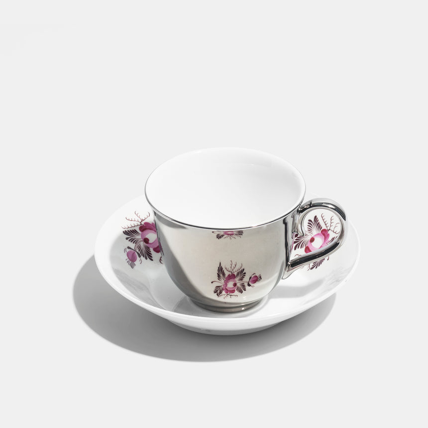 Richard Brendon Maker Unknown Saucer C.1820 And Platinum Reflect Teacup