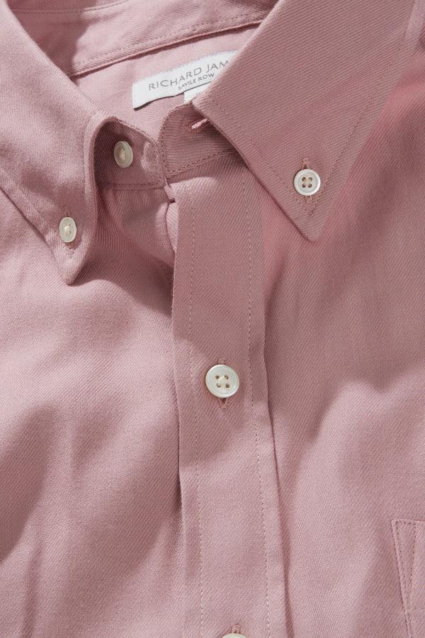Richard James Button-Down Shirt – Rose Cotton Flannel Twill