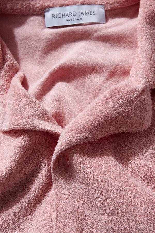 Richard James Camp Collar Shirt – Dusty Pink Cotton Towelling