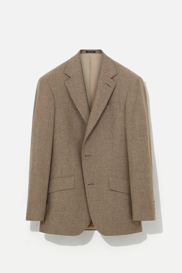 richard james Chapman Blazer – Tan Puppytooth Virgin Wool