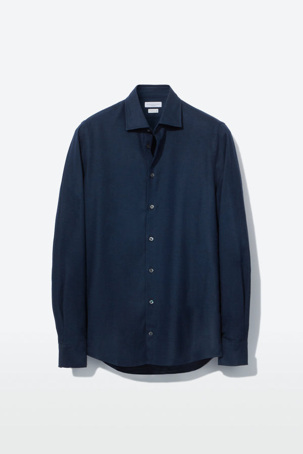 richard james Contemporary Shirt – Indigo Cotton Flannel