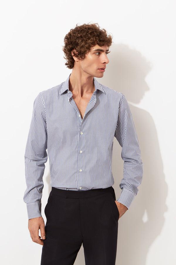 Richard James Contemporary Shirt – Navy Bengal Stripe