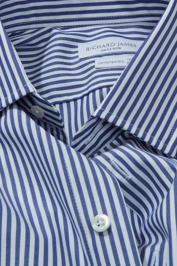 Richard James Contemporary Shirt – Navy Bengal Stripe