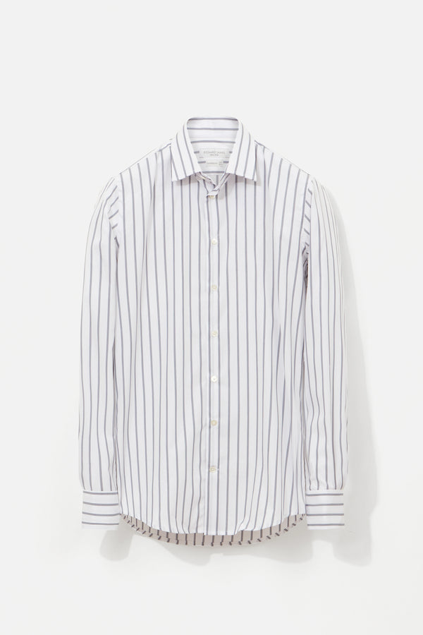 richard james Contemporary Shirt – Navy & White Mayfair Stripe