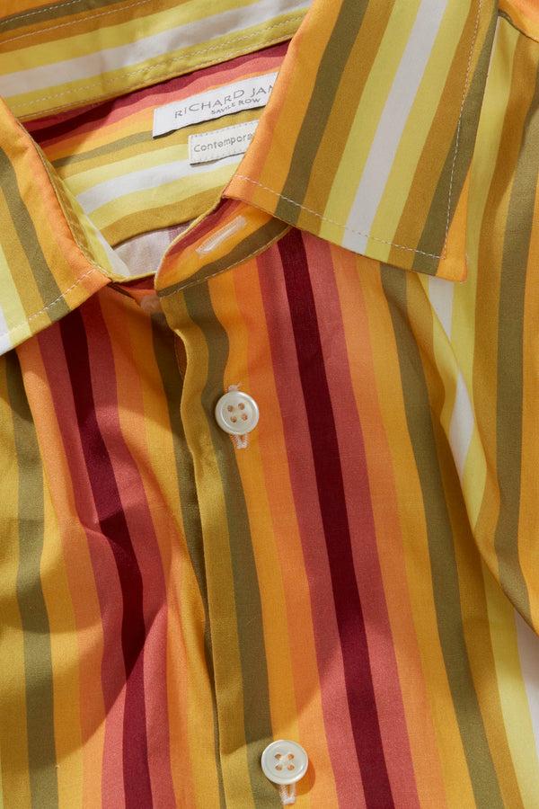 Richard James Contemporary Shirt – Yellow Multi-Stripe