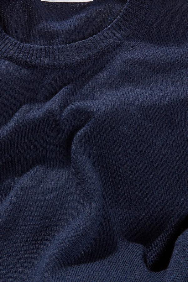 Richard James Crew Neck – Navy Melange Fine Gauge Merino