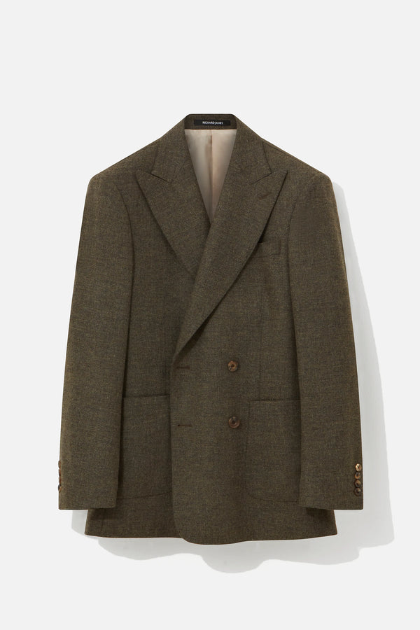 richard james Hepworth Blazer – Olive Wool & Cashmere Basketweave