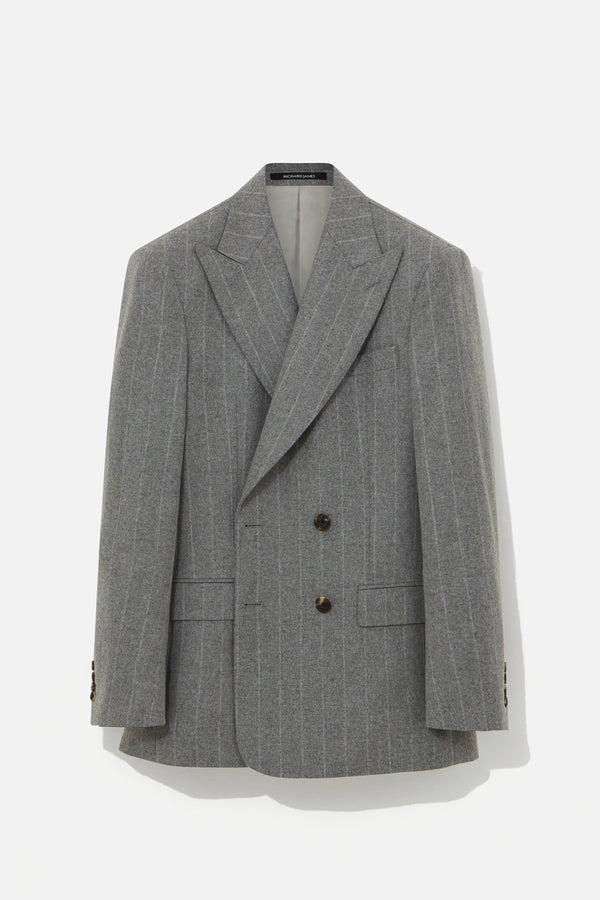 richard james Hepworth Jacket – Grey Wool Chalk Stripe