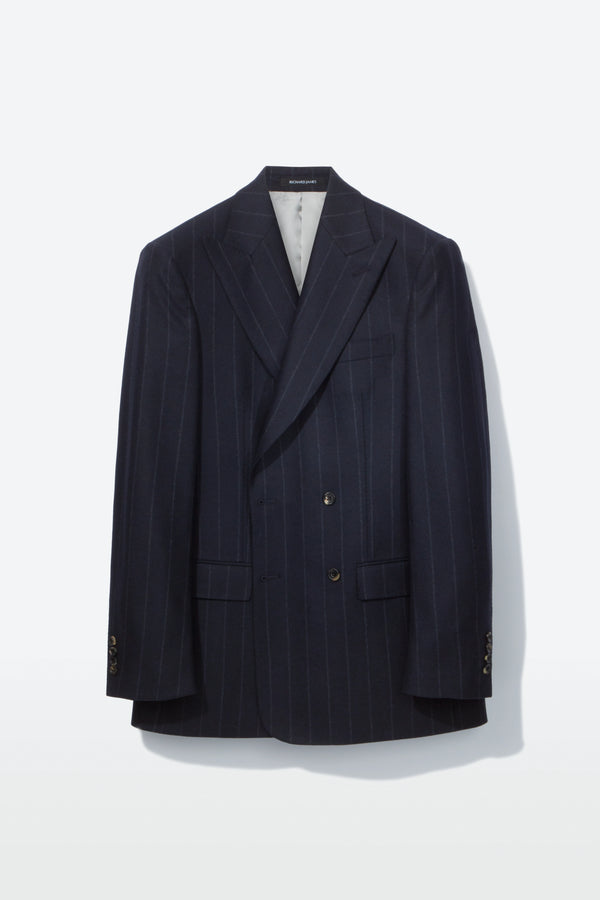 richard james Hepworth Jacket – Navy Wool Chalk Stripe
