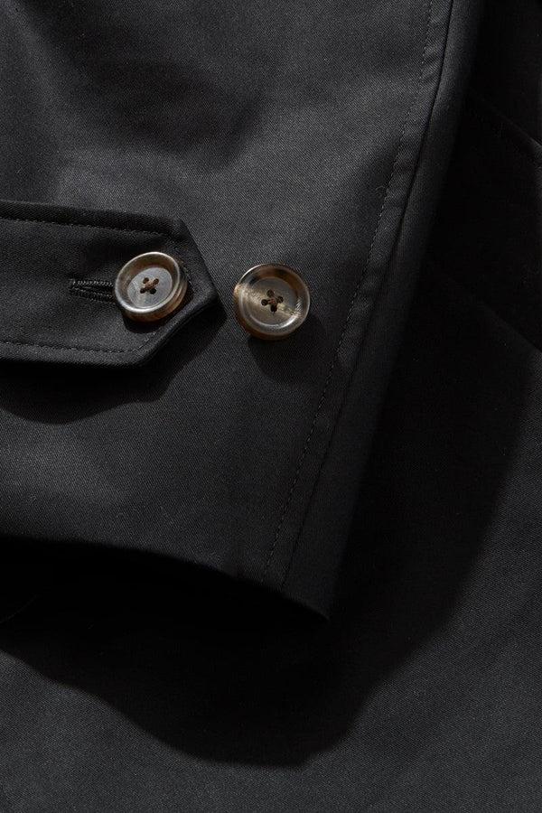 richard james Raincoat - Black Double-Faced Cotton Twill