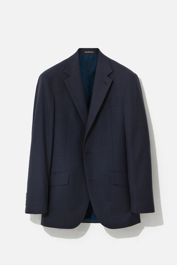 richard james Chapman Jacket – Navy Wool Micro Check