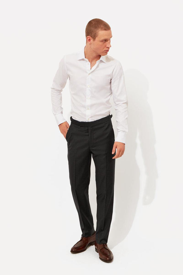 richard james Charcoal Classic Twill Trousers