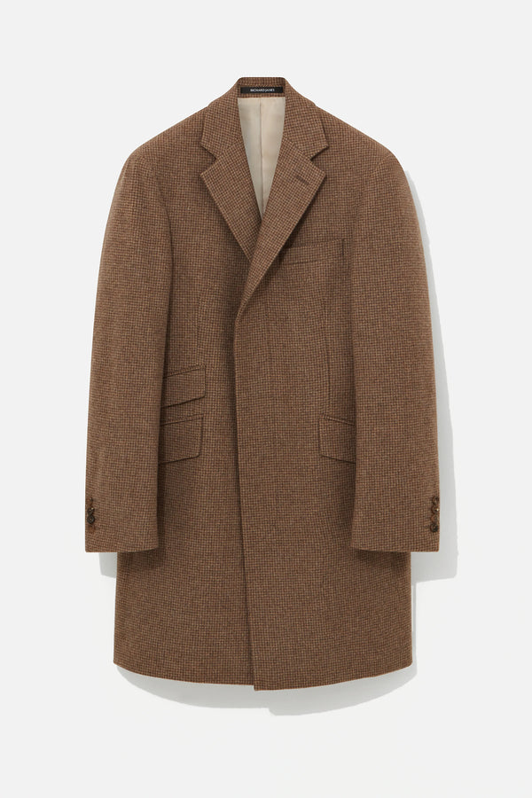 richard james Coat – Tan Dogtooth Virgin Wool