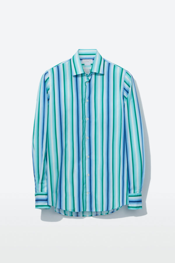 richard james Contemporary Shirt – Blue Multi-Stripe