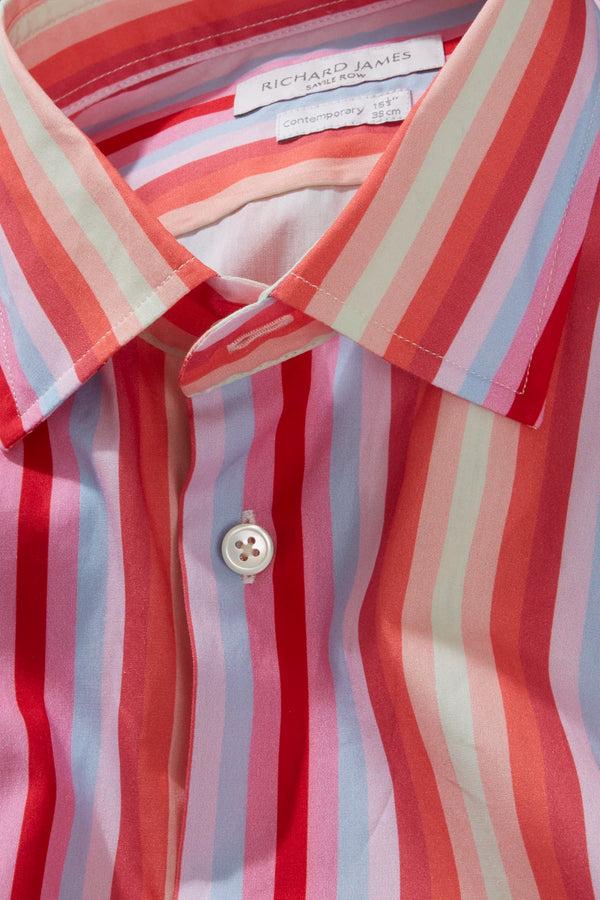 Richard James Contemporary Shirt – Red Multi-Stripe