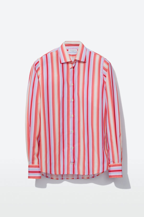 richard james Contemporary Shirt – Red Multi-Stripe