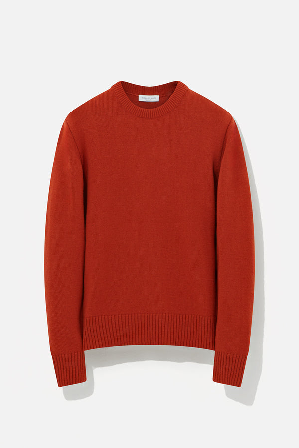 richard james Crew Neck - Burnt Orange Wool & Cashmere