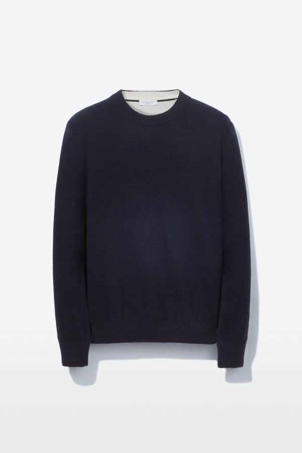 richard james Crew Neck – Navy Cashmere