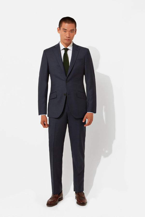 richard james Dark Blue Sharkskin Suit