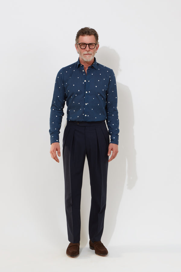 richard james Hepworth Trousers – Navy Wool Fresco