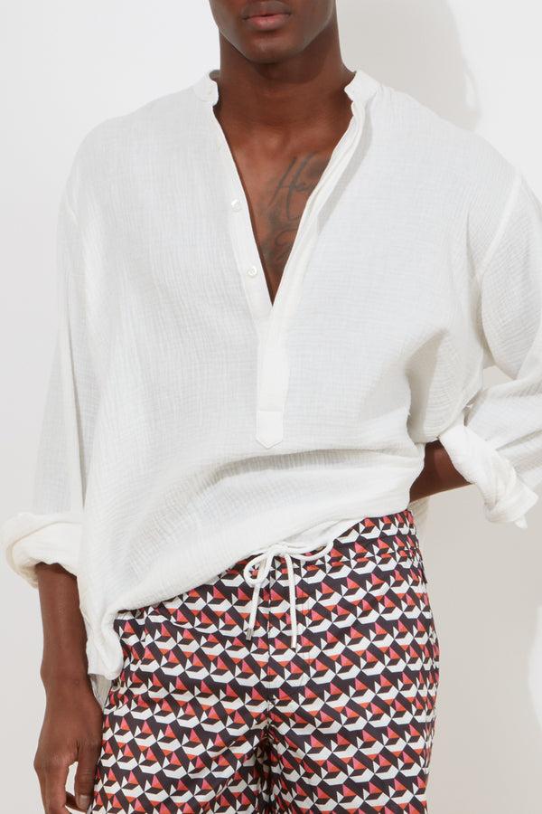 Richard James Swim Shorts – Brown Pink & Tan Geometric