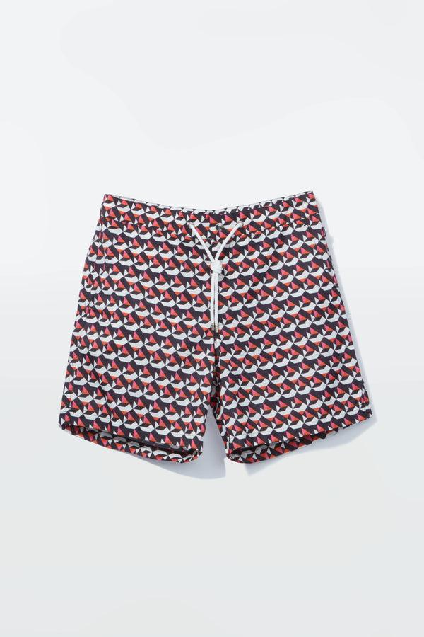 richard james Swim Shorts – Brown Pink & Tan Geometric