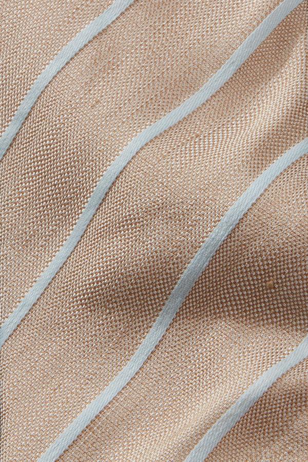 Richard James Tie – Gold Silk & Linen Stripe
