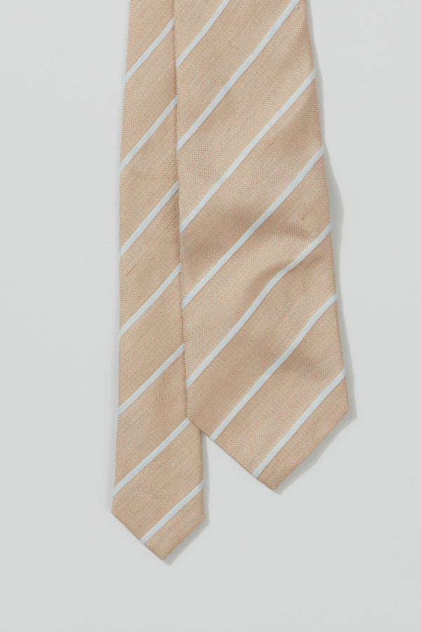 richard james Tie – Gold Silk & Linen Stripe