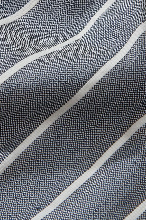 Richard James Tie – Navy Silk & Linen Stripe