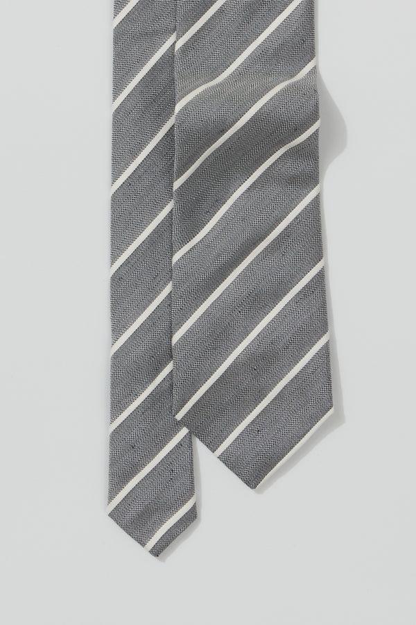 richard james Tie – Navy Silk & Linen Stripe