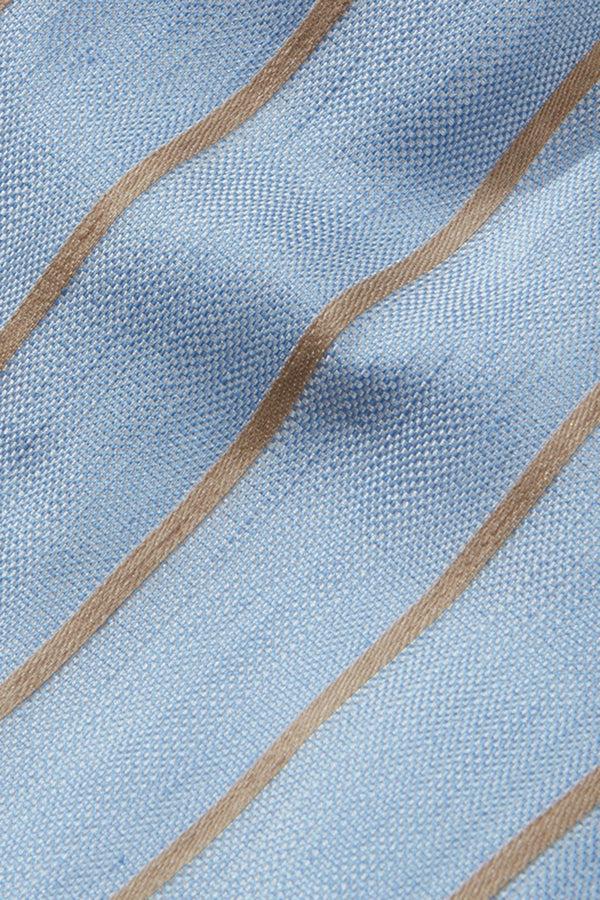 Richard James Tie – Sky Blue Silk & Linen Stripe