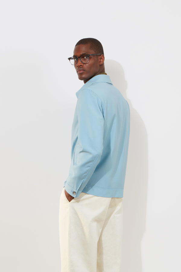 Richard James Zip Blouson – Sky Blue Wool & Mohair