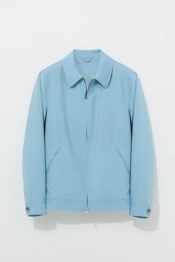 Richard James Zip Blouson – Sky Blue Wool & Mohair