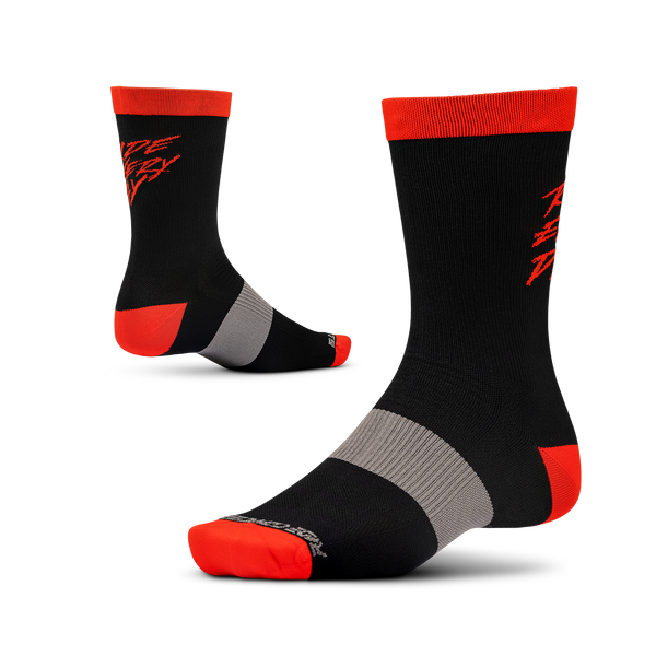 Ride Concepts Ride Every Day - Synthetic 8" Youth Socks Black/White