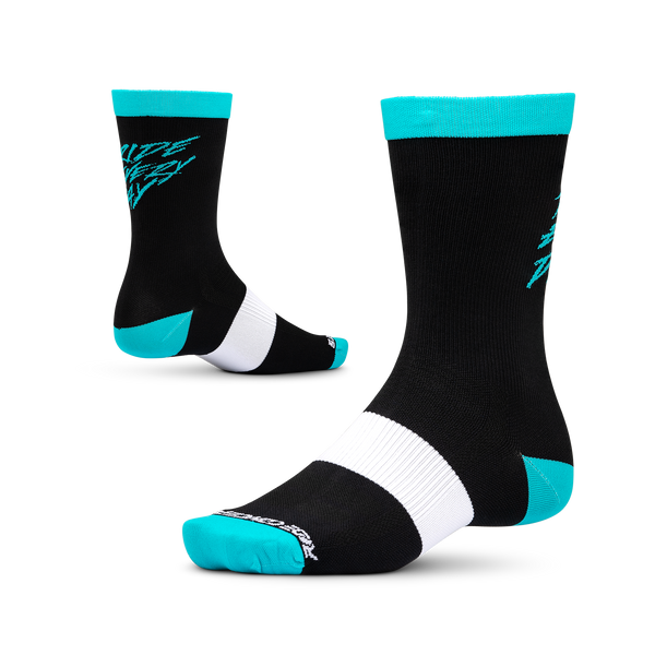 Ride Concepts Ride Every Day - Synthetic 8" Youth Socks Black/White