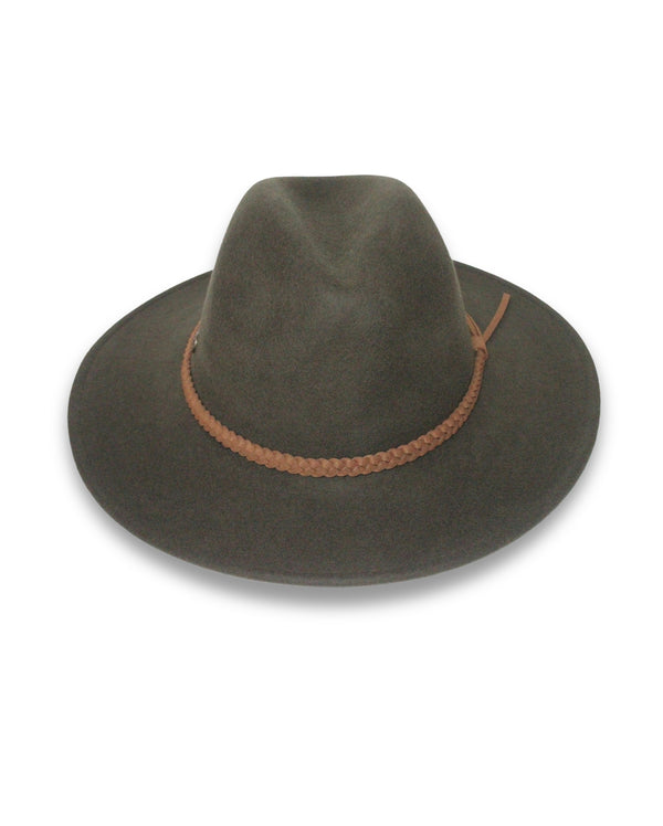 Rigon Headwear Blake Felt Fedora - Dark Khaki Cancer Council Dark Khaki