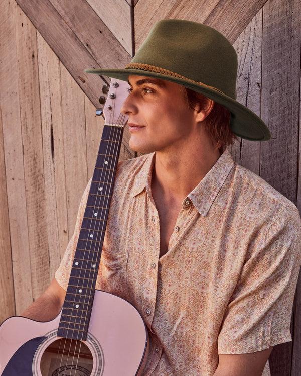 rigon headwear Blake Felt Fedora - Dark Khaki Cancer Council Dark Khaki