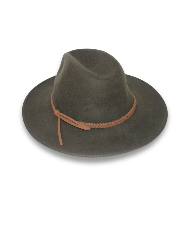 Rigon Headwear Blake Felt Fedora - Dark Khaki Cancer Council Dark Khaki