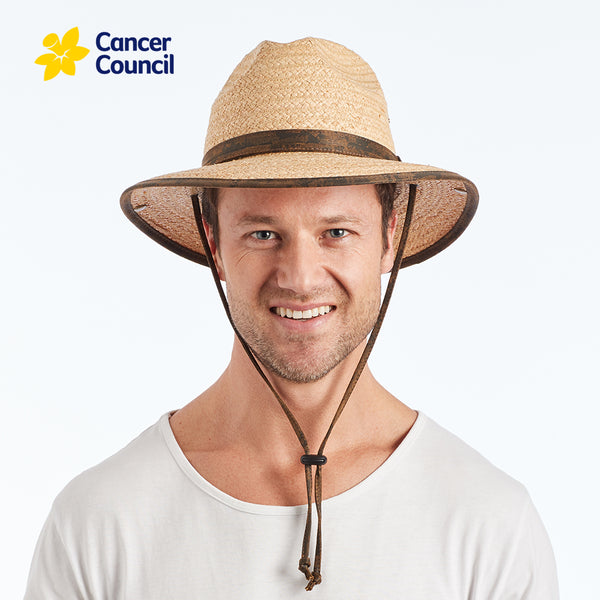 rigon headwear Cooper Raffia Fedora Cancer Council Natural