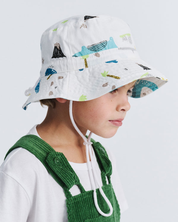 rigon headwear Darcy Bucket Cancer Council White Dino